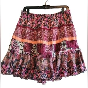 Solitaire Los Angeles Boho Patchwork Peasant Gypsy‎ Skirt – Women’s Size Medium
